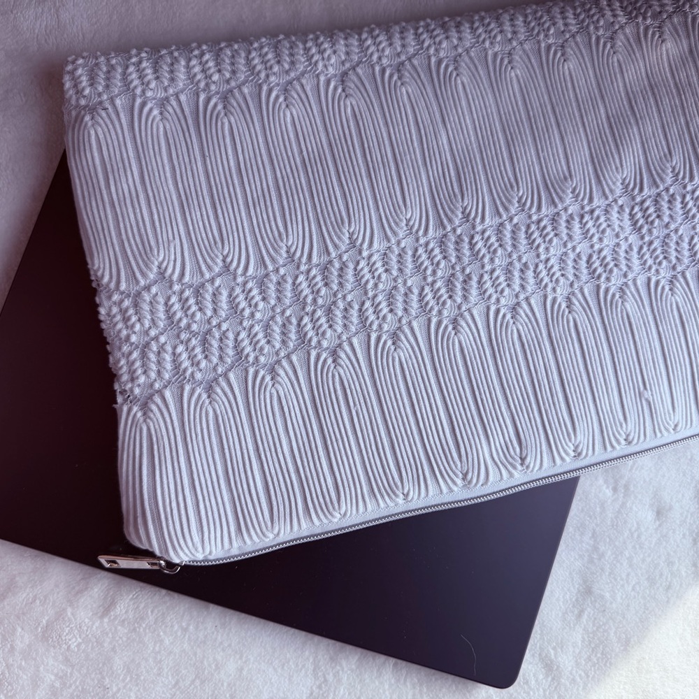 One-of-a-kind padded Laptop Sleeve - Upcycled Fabric | Fits MacBook Pro 14”